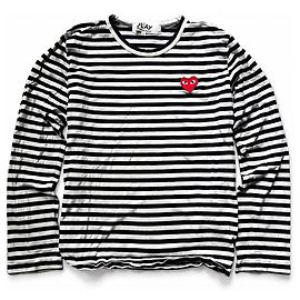 Autre Marque Comme des Garçons PLAY T-shirt à manches longues rayé Noir Blanc