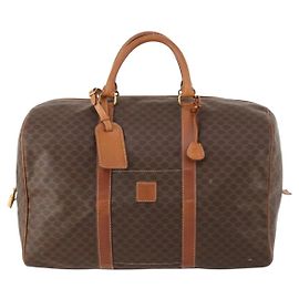 Céline Bolsa Duffle Vintage Celine em Lona e Couro Marrom