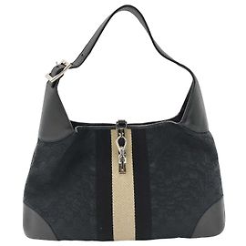 Gucci Jackie Original Shoulder Bag Printed Canvas medium Black