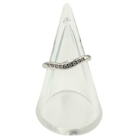 Anel de banda curva em platina 950 com diamantes Tiffany & Co. Outro