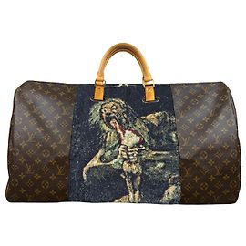 Louis Vuitton Keepall 60 Custom Goya Saturn Devouring His Son Marron Multicolore Monogramme