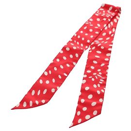 Hermès HERMES Twilly Dot Seidentuch Rot Authentisch am11688M Rot
