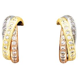 Cartier earrings, "Trinity", 3 gold, diamonds. Other
