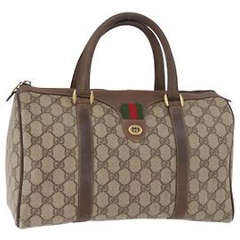 Borsa GUCCI GG Supreme Web Sherry Line PVC Beige Oro 40 02 007 Auth 180185 Beige D'oro