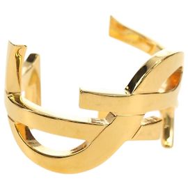 Pulseira SAINT LAURENT Cassandra metal Gold Auth yk20367M Dourado
