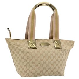 Sac cabas GUCCI GG Canvas Sherry Line Beige Or 131230 Auth 182529 Beige Doré