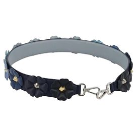 FENDI Shoulder Strap Leather 31.9"" Navy Auth 181881M Navy blue