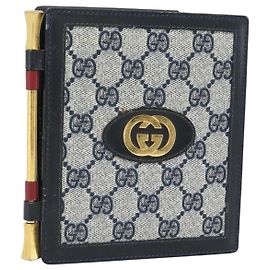 GUCCI GG Supreme Picture Frames PVC Navy Auth 181781 Navy blue