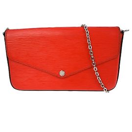 Louis Vuitton Felicie Pochette Epi Leather Rouge