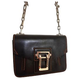 Proenza Schouler Bolsa de ombro com corrente em couro preto Preto