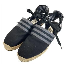 Hermès Espadrilles de Lona Negro Gris