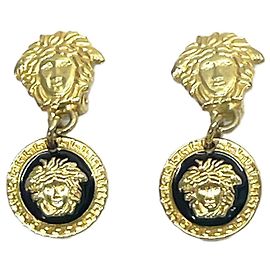 Versace Orecchini a clip Medusa Nero D'oro
