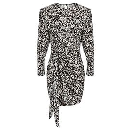 Isabel Marant Etoile Marant Étoile Robe Courte Dulce Soie Noire et Blanche T36 Noir Blanc
