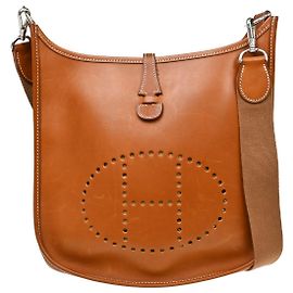 Hermès Borsa Hermes Evelyne Gen III Clemence PM Marrone