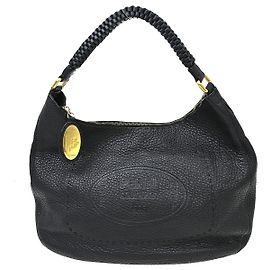 Fendi Selleria Hobo en cuir Medium Noir