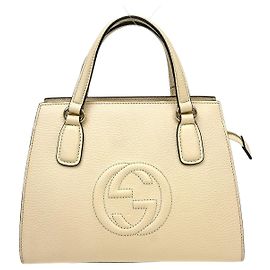 Gucci Soho Shoulder Bag Leather Large White