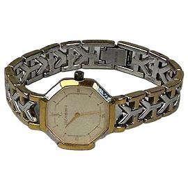Yves Saint Laurent Reloj Vintage Saint Laurent en acero inoxidable bitono Oro Plata Plata