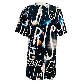 Autre Marque Abrigo Opera Libertine Black / White / Blue Space Writing Negro