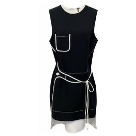 Ärmelloses Mini-Kleid Paco Rabanne Black / White Schwarz