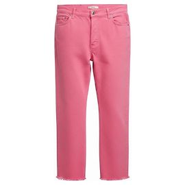 Céline Vaqueros de mezclilla de algodón Celine de pierna recta y dobladillo deshilachado rosa Rosa