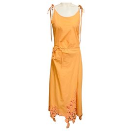 Vestido envelope de renda laranja pastel Acne Studios Laranja