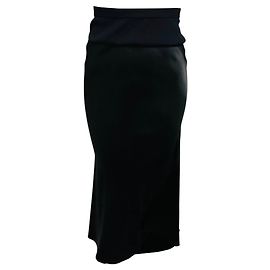Saia evasê de corte enviesado da Coleção Black Luxor de Rick Owens com cós de malha Preto