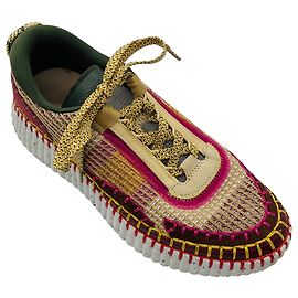 Chloé Baskets basses en maille Rose / Tan Multi Chloe Multicolore