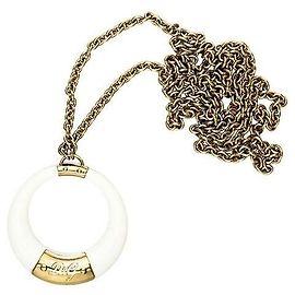 Dolce & Gabbana Clue Halskette aus vergoldetem Stahl Weiß Golden