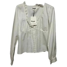 Rouje Blusa Wendy Uni Algodón Blanco Broderie Anglaise Blanco