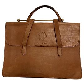 Montblanc Brown Leather Top Handle Handbag Brown