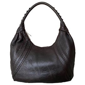Fendi Sac Hobo en Cuir Marron Marron