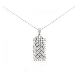 Autre Marque Platin-Diamant-Halskette PT900 PT850 Silber