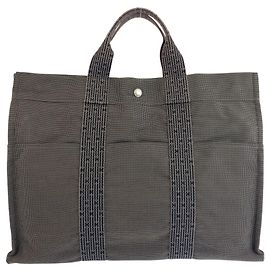 Hermès Bolsa Tote Hermes Herline MM Gray Marrom