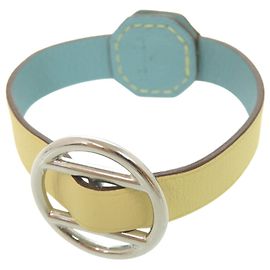 Hermès Pulsera Charm Petit H Hermes Amarillo Azul claro