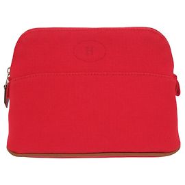 Hermès Bolsa de mão mini pochette Bolide Hermes Marrom Vermelho