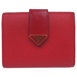 Cartera de piel Saffiano roja de Prada Roja