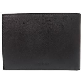 Prada Saffiano M738 Black Bi-fold Wallet Black