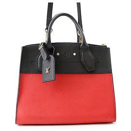 Borsa Louis Vuitton City Steamer PM Nero Rosso