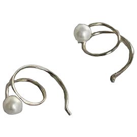 Autre Marque Zoe Chicco Orecchini Swirl in oro 14k e perle D'oro