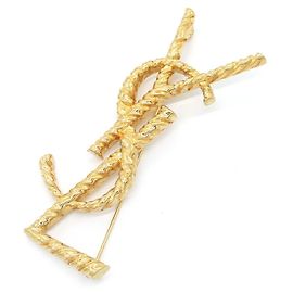 Broche Cassandra Yves Saint Laurent Doré