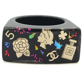 Chanel Ring aus schwarzem Harz Schwarz