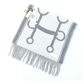 Hermès Stola Hermes 100% Cashmere Nero e Grigio Marrone Nero