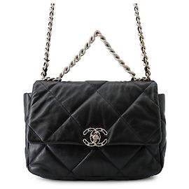 Borsa a Spalla con Catena Chanel 19 Large Nero
