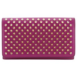 Cartera larga Christian Louboutin Pink Macaron Spike Rosa