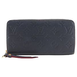 Louis Vuitton Monogram Empreinte Long Wallet Red Navy blue