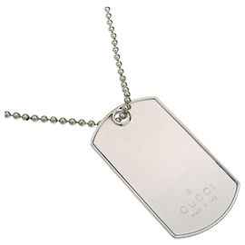 Collar de placa para perro Gucci Plata