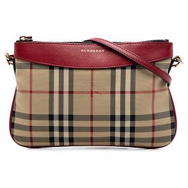 Burberry Beige Haymarket Check Nylon Peyton Crossbody Beige