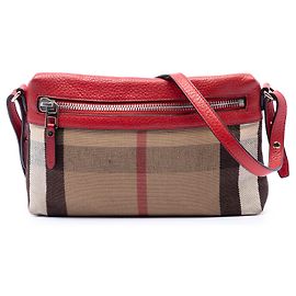 Burberry Bolsa transversal Farley em lona Mega Check marrom Small Marrom Outro Castanho claro