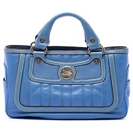 Céline Bolsa Celine Boogie Horse Carriage em couro azul Azul