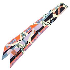 Foulard in seta Hermès Blue Fantaisie d Etriers Twilly Blu Altro